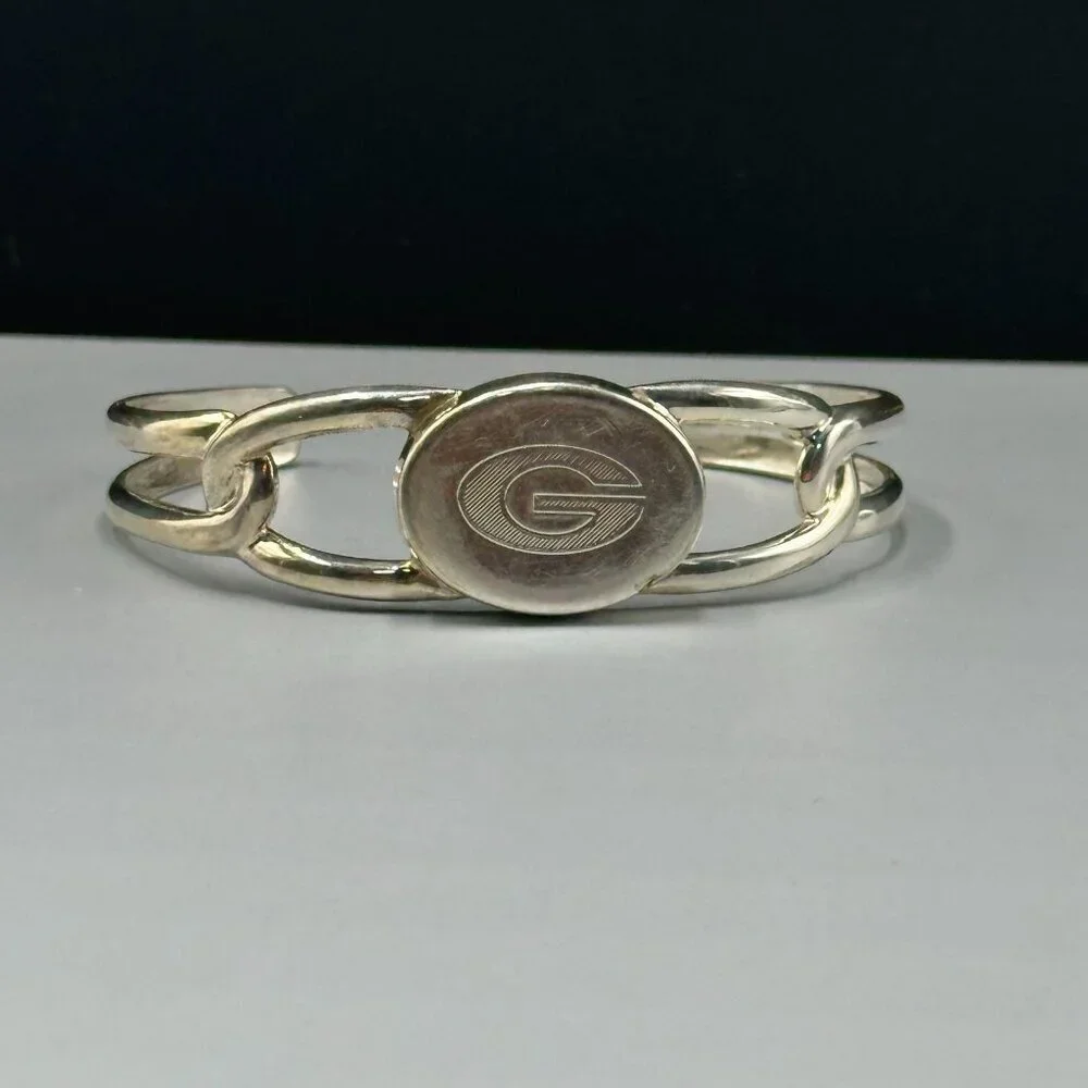 Georgia Bulldogs Silver Plated Cuff Bracelet UGA Football Signed Best